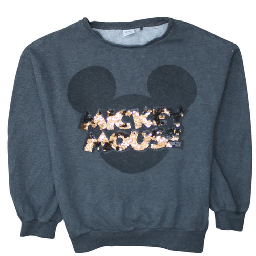 Next Disney Girls Grey Sequin Mickey Mouse Pullover Sweatshirt 15 Years