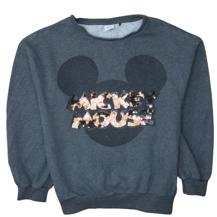 Next Disney Girls Grey Sequin Mickey Mouse Pullover Sweatshirt 15 Years