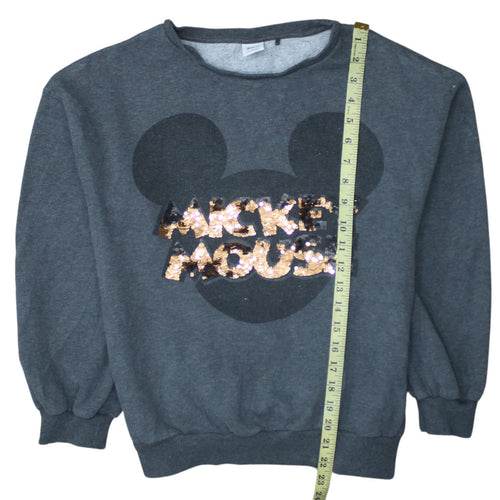 Next Disney Girls Grey Sequin Mickey Mouse Pullover Sweatshirt 15 Years