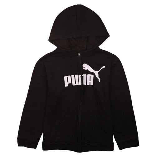 Puma Boys Black Full Zip Hoodie Size 16 Years Fleece Sweatshirt