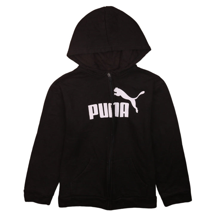 Puma Boys Black Full Zip Hoodie Size 16 Years Fleece Sweatshirt
