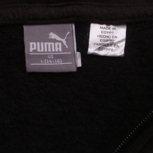 Puma Boys Black Full Zip Hoodie Size 16 Years Fleece Sweatshirt