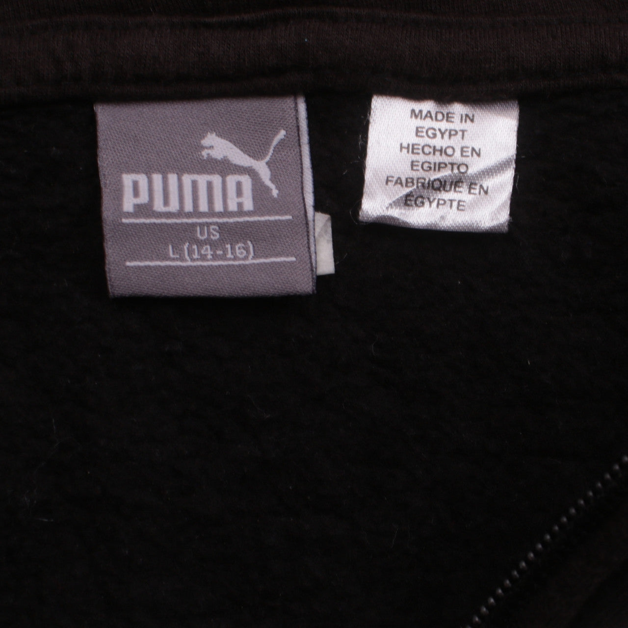 Puma Boys Black Full Zip Hoodie Size 16 Years Fleece Sweatshirt