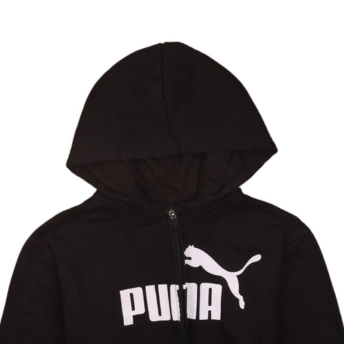 Puma Boys Black Full Zip Hoodie Size 16 Years Fleece Sweatshirt