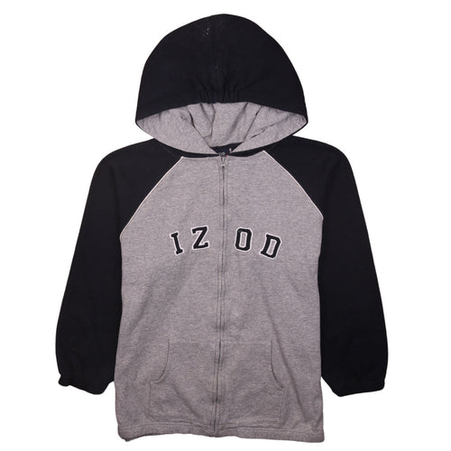 IZOD Women's Grey & Black Full Zip Hoodie Size XL (18) Cotton Blend