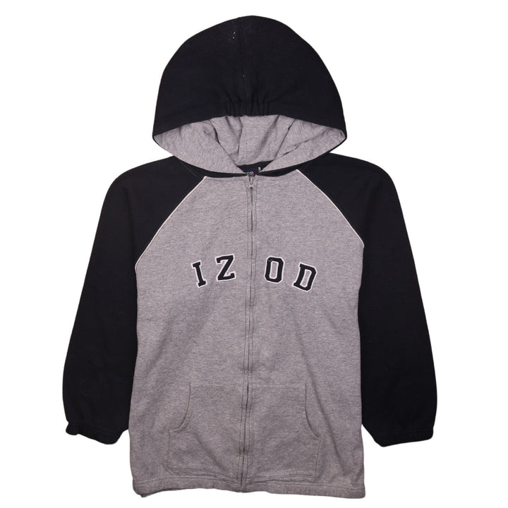 IZOD Women's Grey & Black Full Zip Hoodie Size XL (18) Cotton Blend