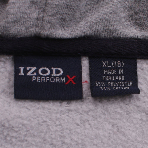 IZOD Women's Grey & Black Full Zip Hoodie Size XL (18) Cotton Blend