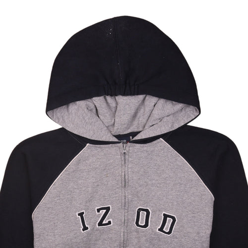 IZOD Women's Grey & Black Full Zip Hoodie Size XL (18) Cotton Blend
