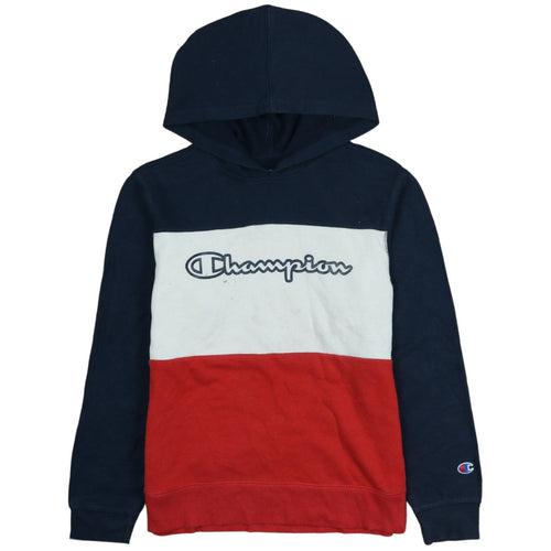 Champion Womens Navy Red Colourblock Hoodie Size L Pullover Casual