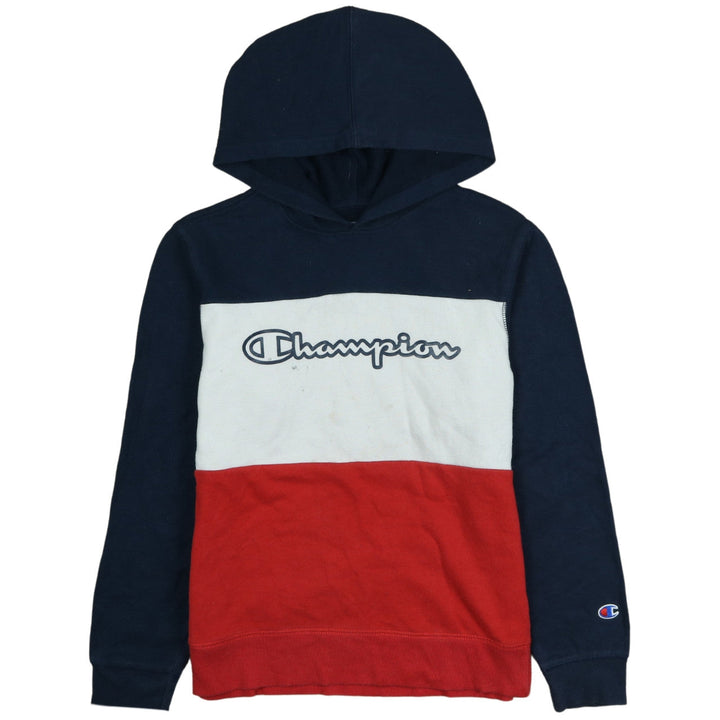 Champion Womens Navy Red Colourblock Hoodie Size L Pullover Casual