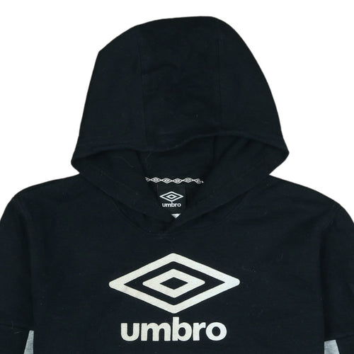 Umbro Men's Black Grey XL Pullover Hoodie with Logo