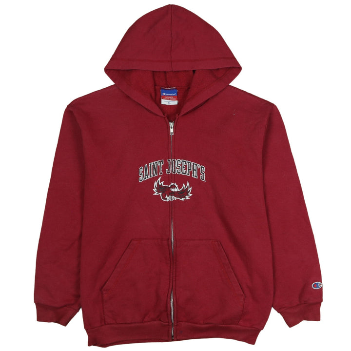 Champion Men's Red Full Zip Hoodie XL Saint Joseph's Graphic Sweatshirt
