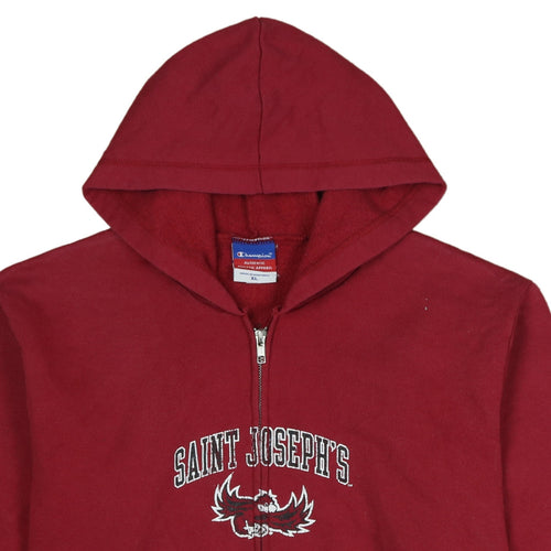 Champion Men's Red Full Zip Hoodie XL Saint Joseph's Graphic Sweatshirt