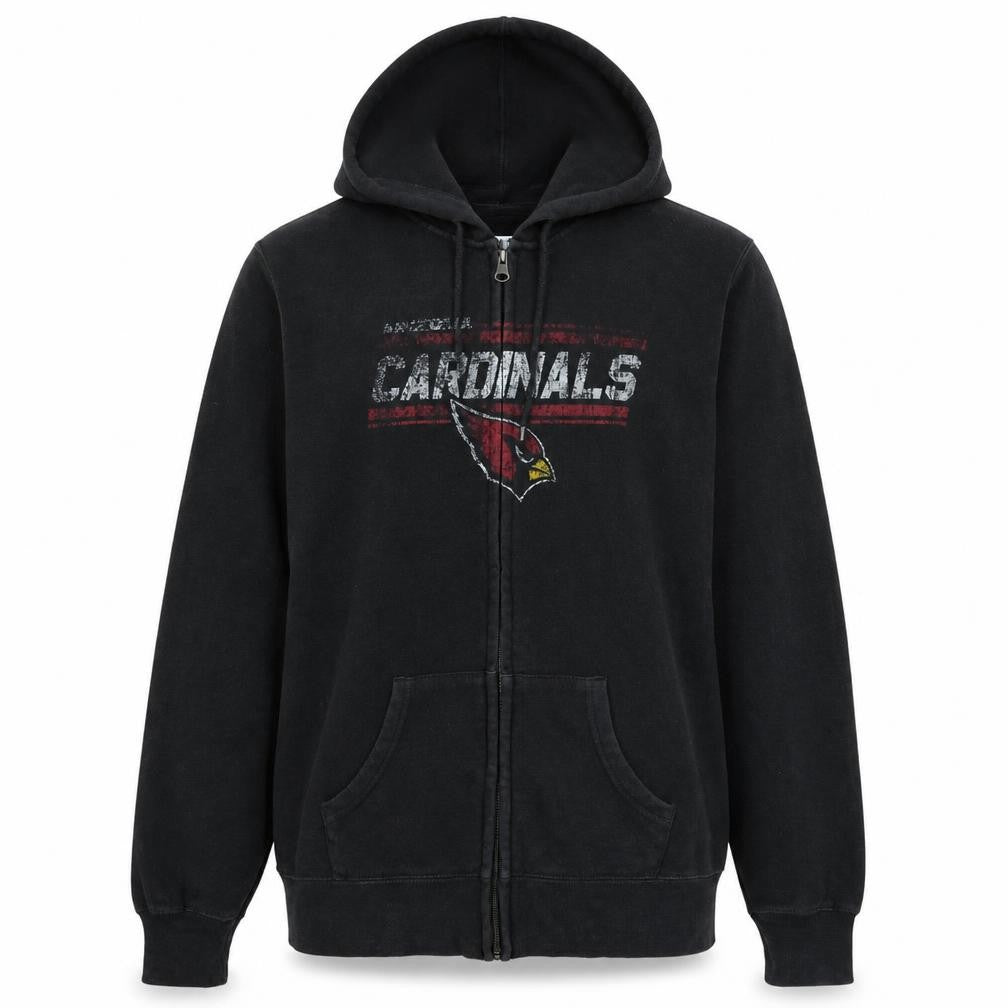 NFL Team Apparel Unisex Black Full Zip Hoodie L Fleece Sportswear