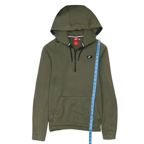 Nike Men's Green 1/2 Zip Hoodie Size S Regular Fit Fleece