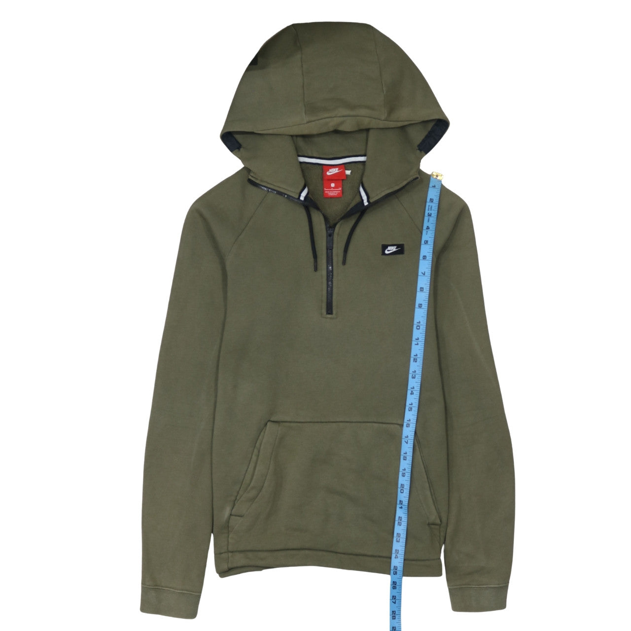 Nike Men's Green 1/2 Zip Hoodie Size S Regular Fit Fleece