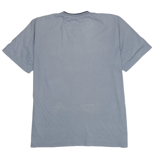 Fila Men's Blue XL V-Neck Logo Cotton Short Sleeve T-Shirt