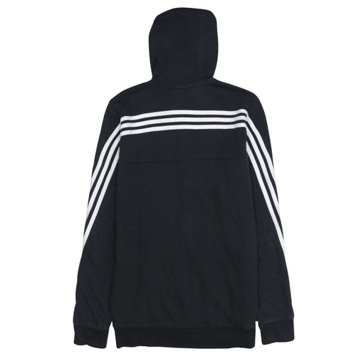 Adidas Boys Black Full Zip Hoodie 15-16 Years Regular Fit Sportswear