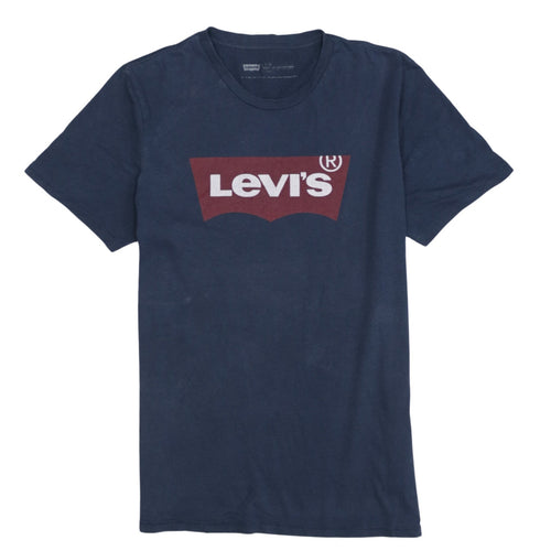 Levi's Men's Blue Graphic Logo Regular Fit Cotton T-Shirt Size S