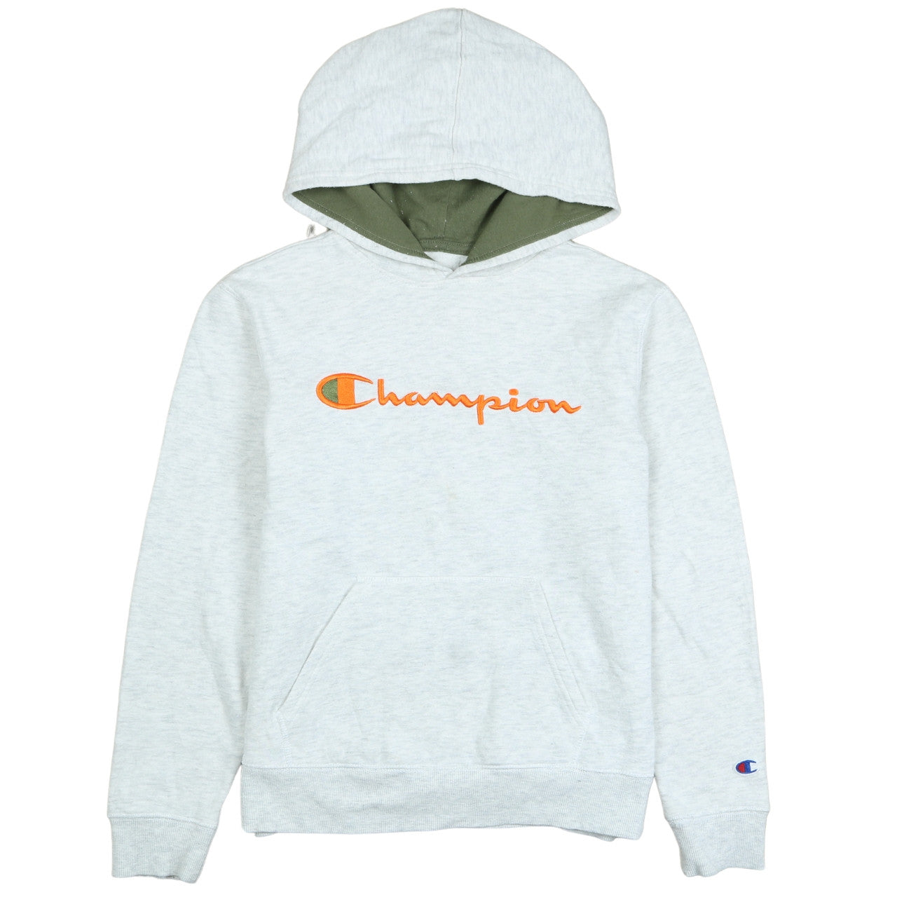Champion Womens Grey Pullover Hoodie Large Embroidered Logo Sweatshirt