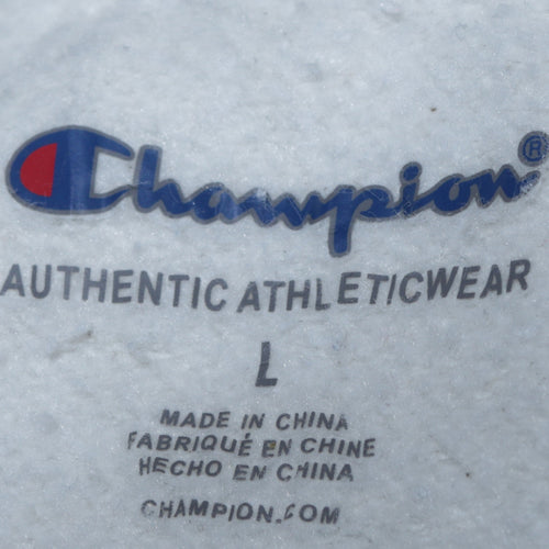 Champion Womens Grey Pullover Hoodie Large Embroidered Logo Sweatshirt