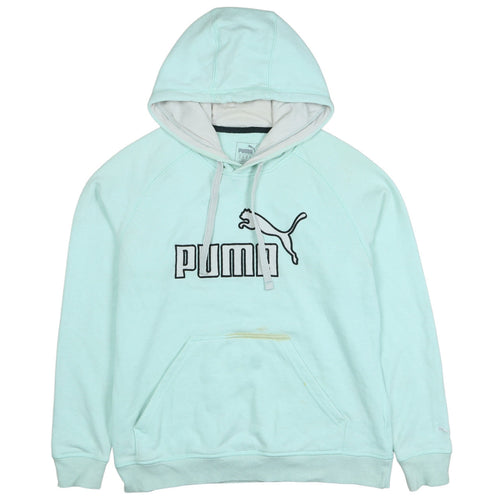 Puma Women’s Mint Green Hoodie Size 12 Pullover Logo Sweatshirt