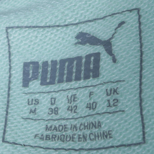 Puma Women’s Mint Green Hoodie Size 12 Pullover Logo Sweatshirt