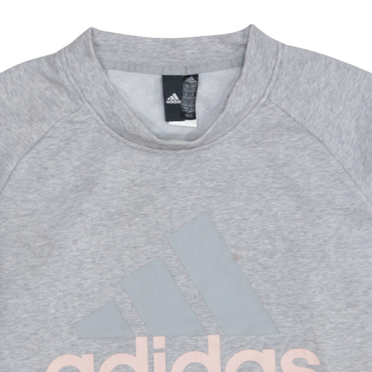 Adidas Womens Grey Pullover Sweatshirt Size M Logo Crew Neck