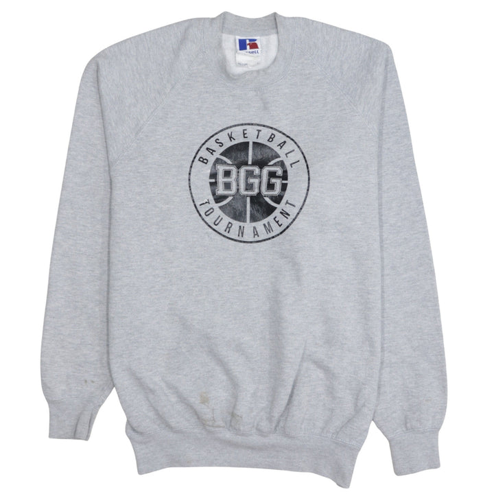 Russell Mens Grey Basketball Tournament Graphic Sweatshirt L