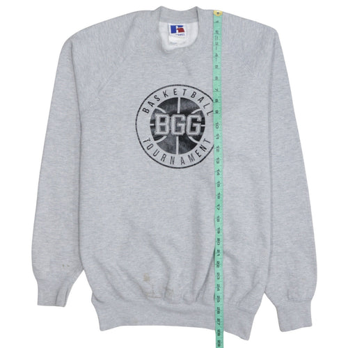 Russell Mens Grey Basketball Tournament Graphic Sweatshirt L