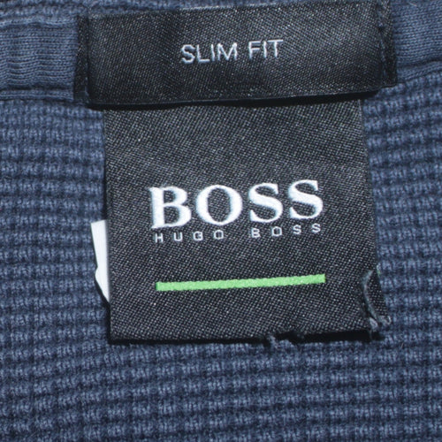 Hugo Boss Mens Blue Slim Fit Logo Sweatshirt Size S