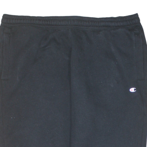 Champion Mens Black Jogger Sweatpants L Elastic Waist Activewear