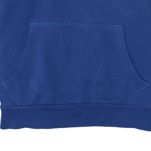 Puma Mens Blue Pullover Hoodie L Logo Sports Fleece Sweatshirt