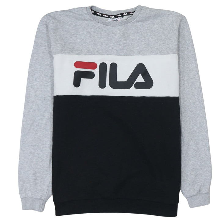 Fila Boys Grey Colourblock Crew Neck Sweatshirt 15-16 Years