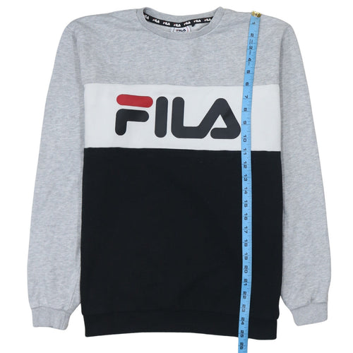 Fila Boys Grey Colourblock Crew Neck Sweatshirt 15-16 Years