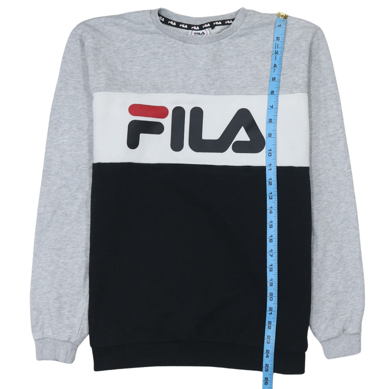 Fila Boys Grey Colourblock Crew Neck Sweatshirt 15-16 Years
