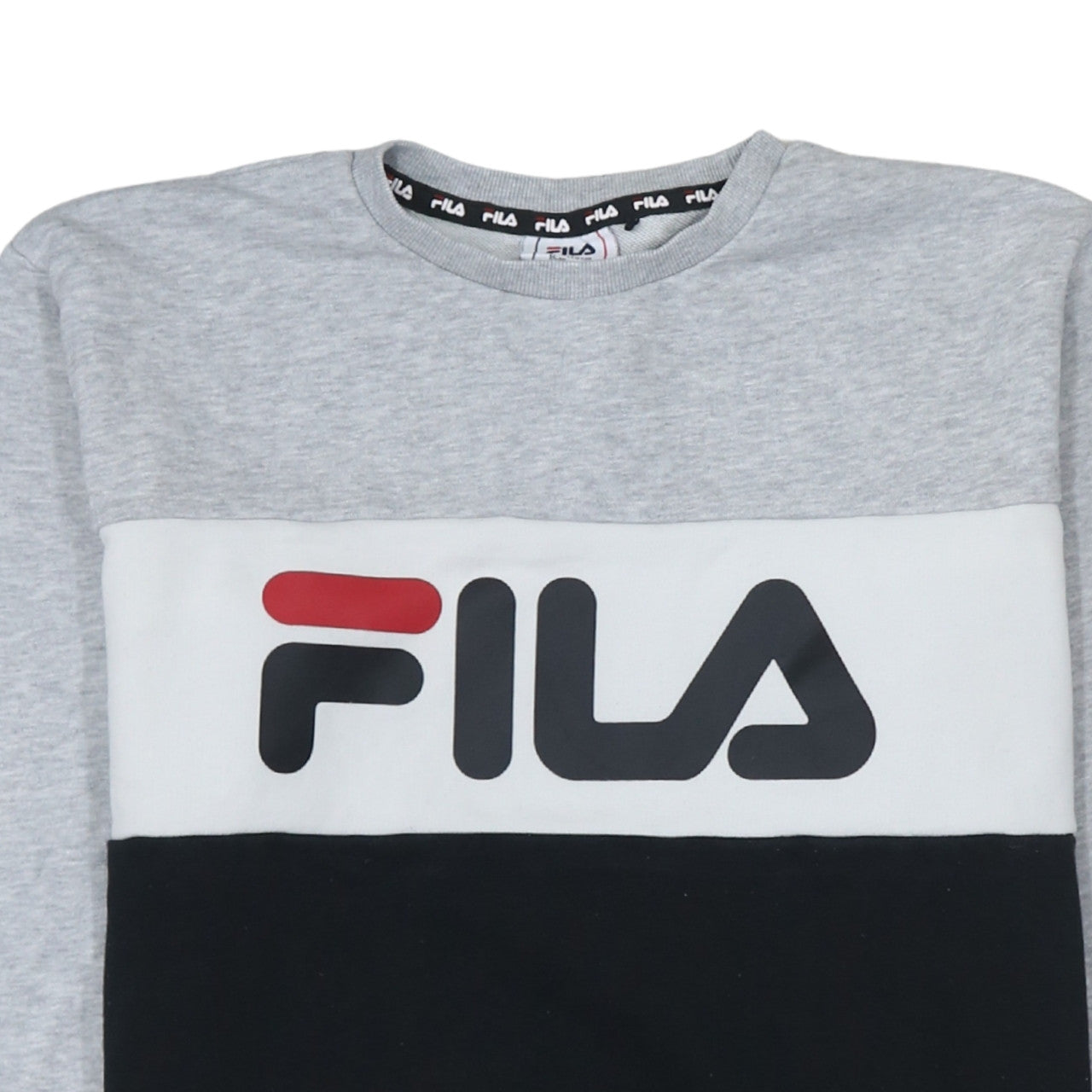 Fila Boys Grey Colourblock Crew Neck Sweatshirt 15-16 Years