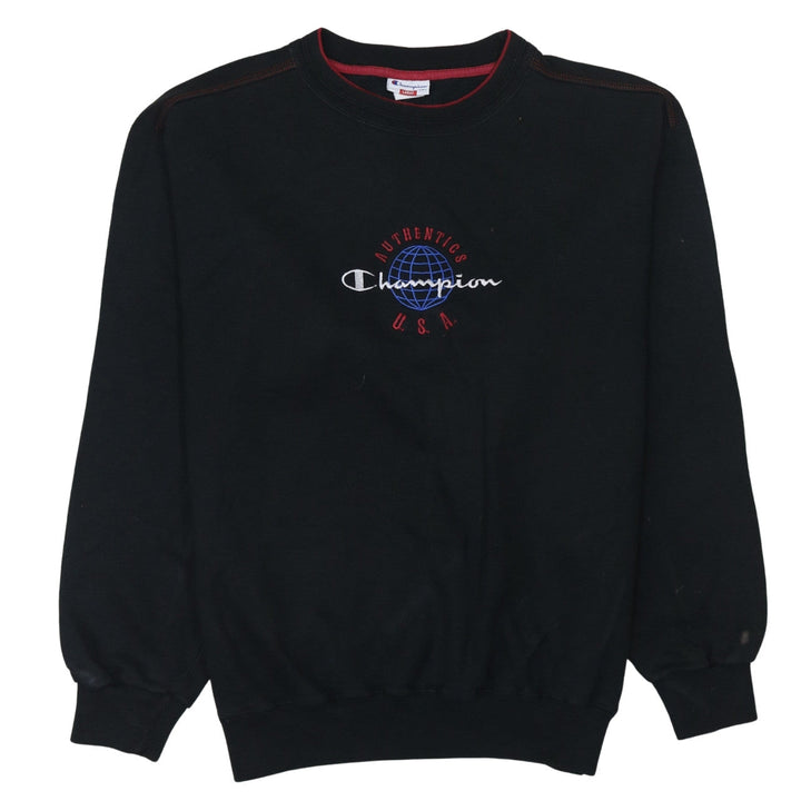 Champion Men's Black Large Pullover Sweatshirt USA Embroidered Vintage