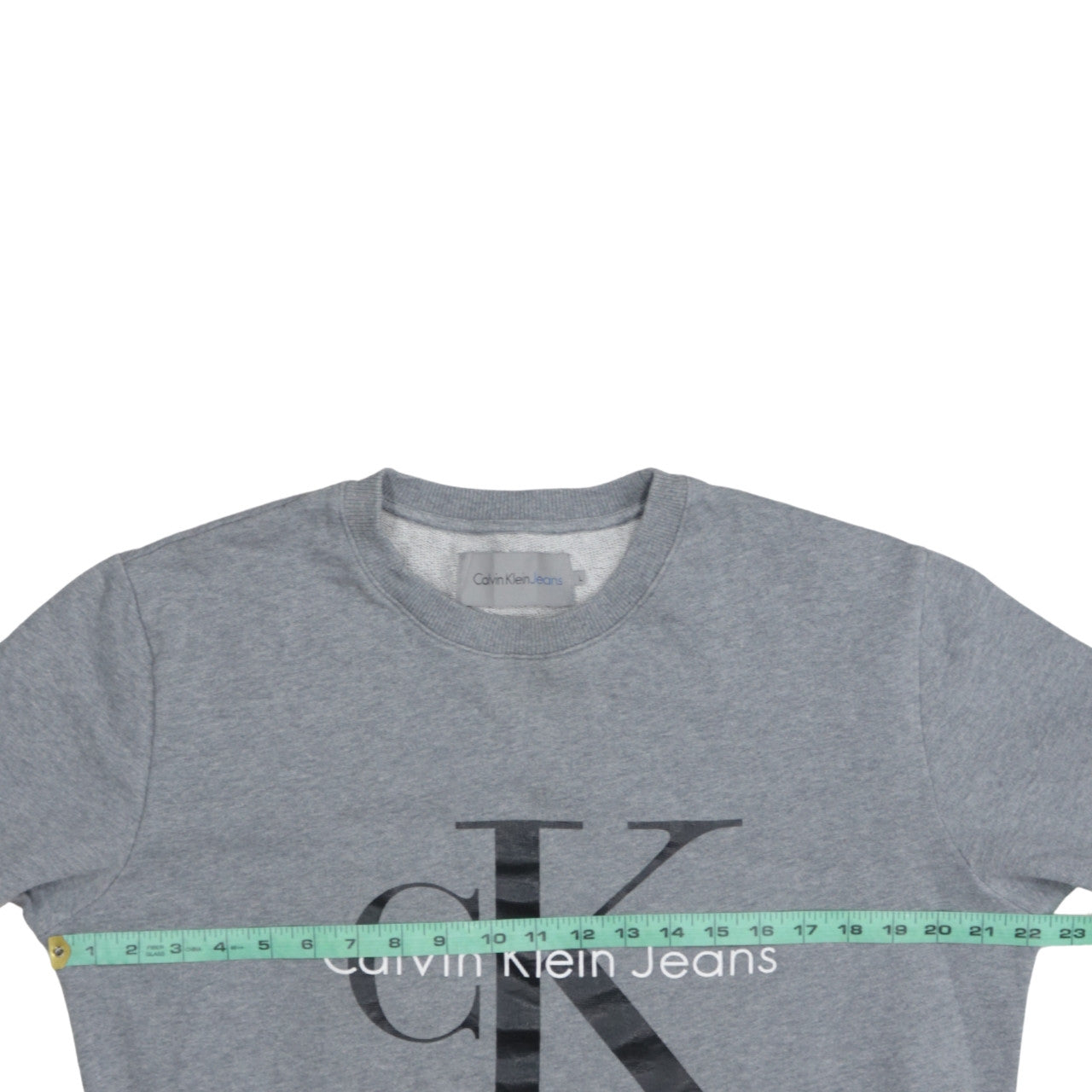 Calvin Klein Jeans Men's Grey Logo Crew Neck Sweatshirt Size L