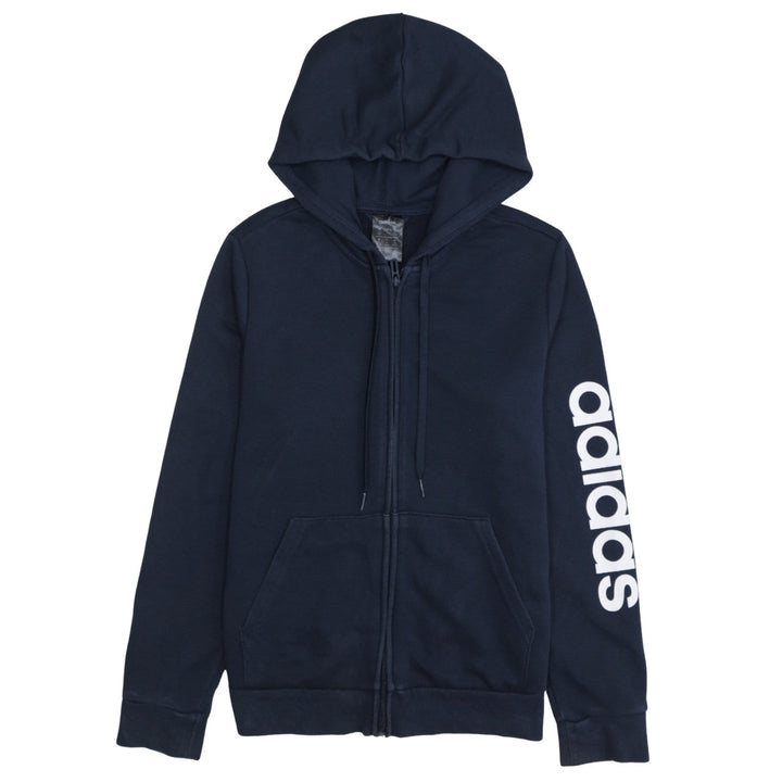 Adidas Womens Navy Blue Full Zip Hoodie Size M 12-14