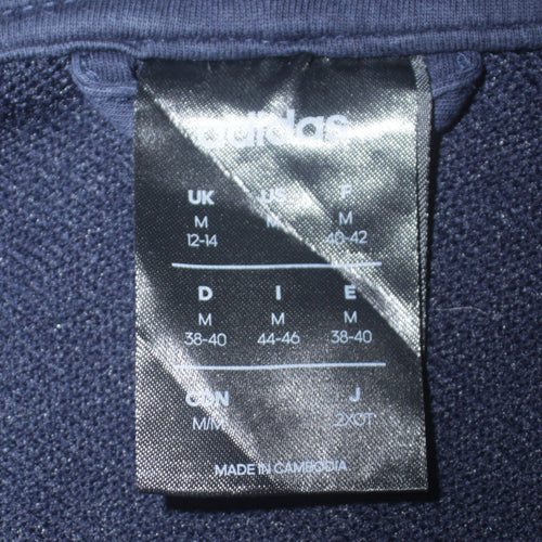 Adidas Womens Navy Blue Full Zip Hoodie Size M 12-14