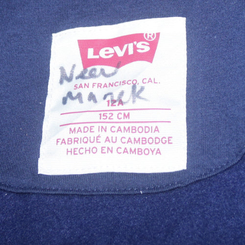 Levi's Girls Blue Full Zip Hoodie Size 12 Years Cotton Blend