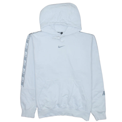 Nike Men's White Pullover Hoodie M Classic Fit Logo Fleece