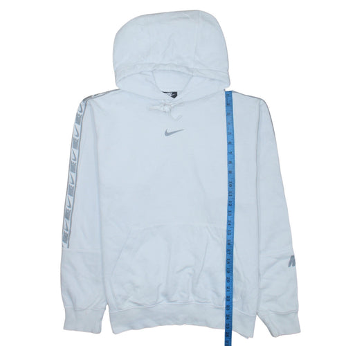 Nike Men's White Pullover Hoodie M Classic Fit Logo Fleece