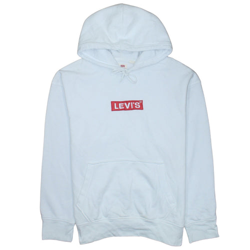 Levi’s Men’s White Pullover Relaxed Hoodie XL Fleece Logo Casual