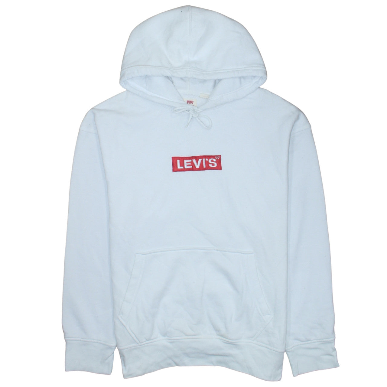 Levi’s Men’s White Pullover Relaxed Hoodie XL Fleece Logo Casual