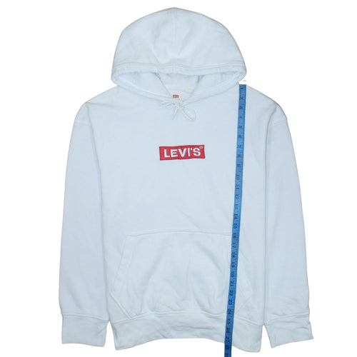 Levi’s Men’s White Pullover Relaxed Hoodie XL Fleece Logo Casual