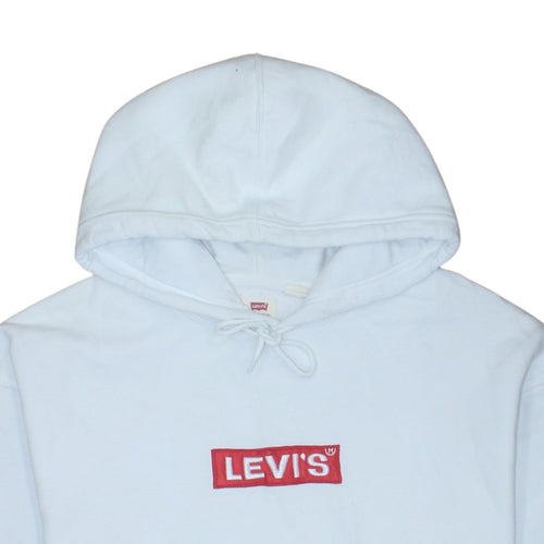 Levi’s Men’s White Pullover Relaxed Hoodie XL Fleece Logo Casual