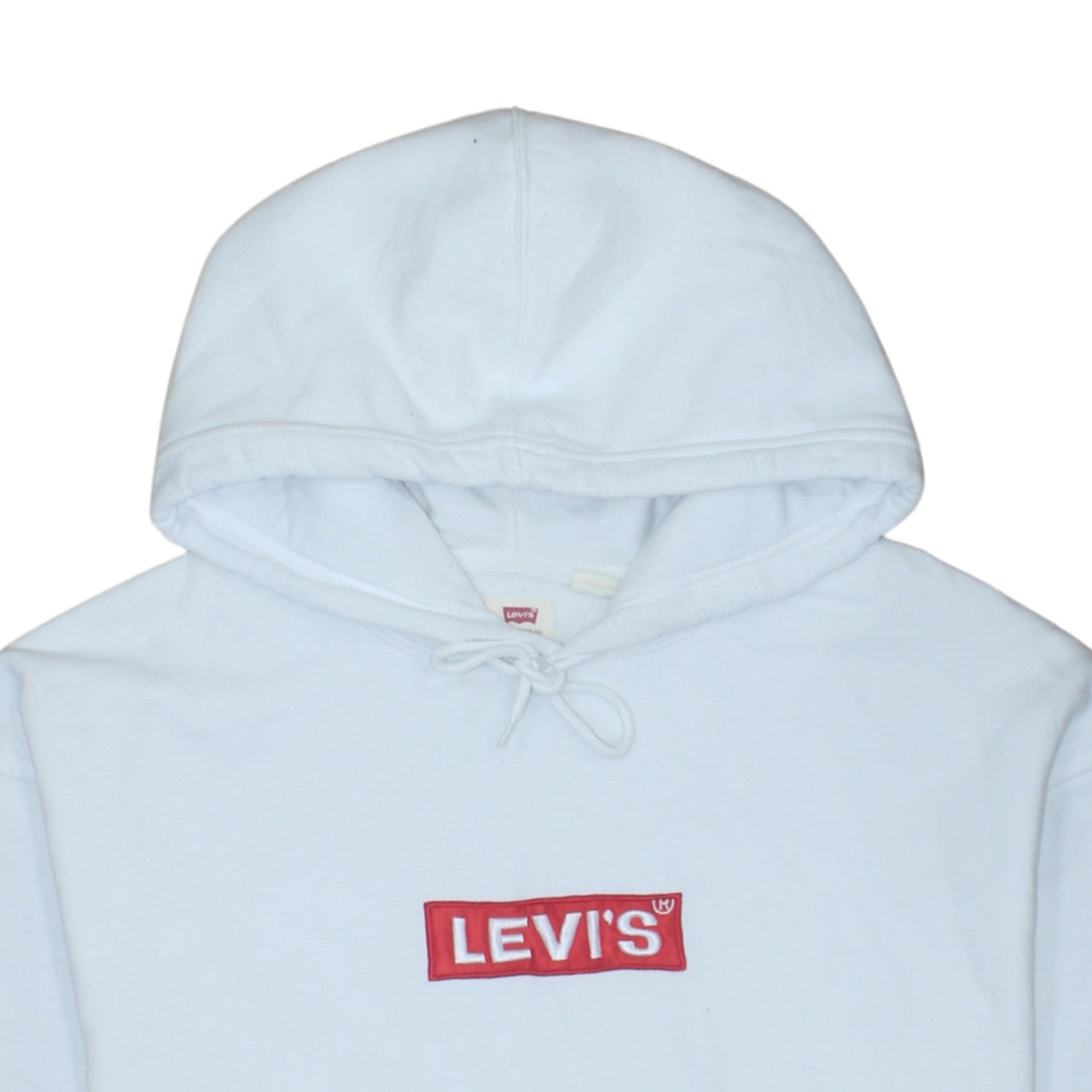 Levi’s Men’s White Pullover Relaxed Hoodie XL Fleece Logo Casual