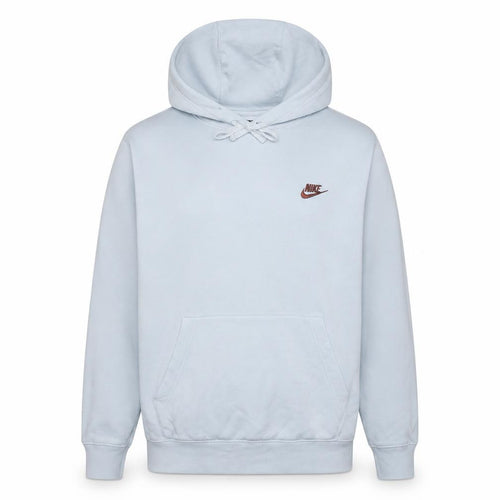 Nike Men White Pullover Hoodie M Fleece Regular Fit Logo Sportswear